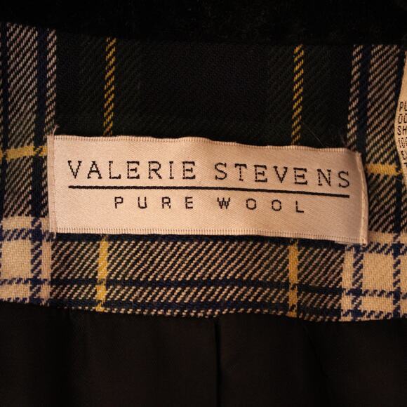 VTG Women's Pure Wool Hunter Green Plaid Blazer, Lined w/ Gold Buttons sz 6 - Picture 7 of 9